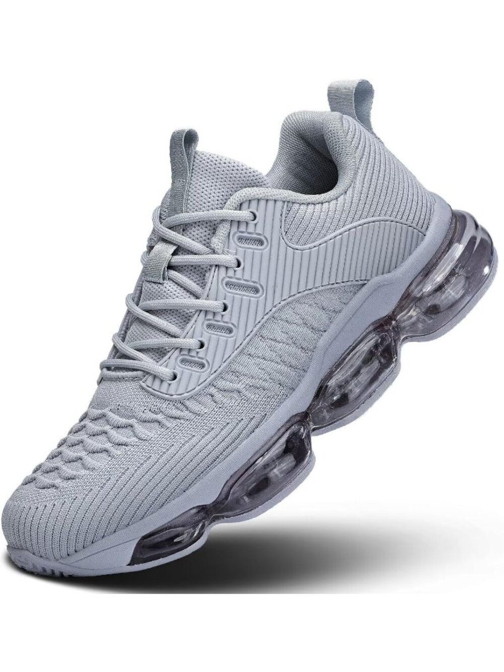 Women Light Grey Air Cushion Basketball Breathable Cross Trainers Sneaker Shoes